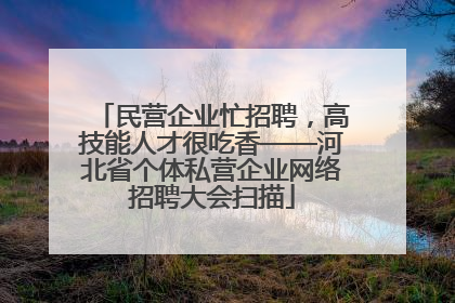 民营企业忙招聘，高技能人才很吃香——河北省个体私营企业网络招聘大会扫描
