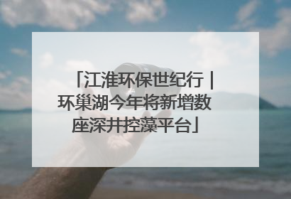 江淮环保世纪行｜环巢湖今年将新增数座深井控藻平台