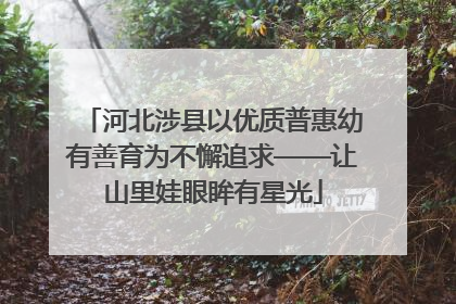 河北涉县以优质普惠幼有善育为不懈追求——让山里娃眼眸有星光