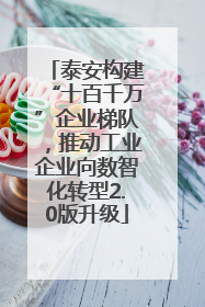 泰安构建“十百千万”企业梯队，推动工业企业向数智化转型2.0版升级
