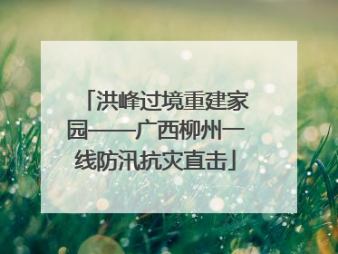 洪峰过境重建家园——广西柳州一线防汛抗灾直击