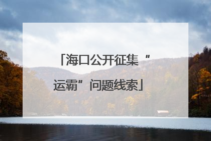 海口公开征集“运霸”问题线索