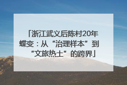 浙江武义后陈村20年蝶变：从“治理样本”到“文旅热土”的跨界