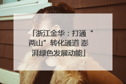 浙江金华：打通“两山”转化通道 澎湃绿色发展动能