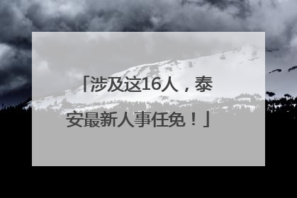 涉及这16人，泰安最新人事任免！