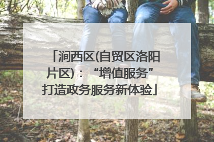 涧西区(自贸区洛阳片区)：“增值服务”打造政务服务新体验