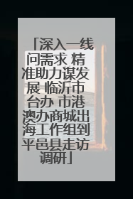 深入一线问需求 精准助力谋发展 临沂市台办 市港澳办商城出海工作组到平邑县走访调研
