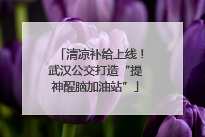 清凉补给上线！武汉公交打造“提神醒脑加油站”