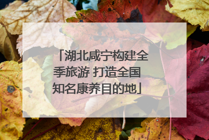 湖北咸宁构建全季旅游 打造全国知名康养目的地