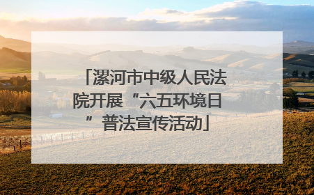 漯河市中级人民法院开展“六五环境日”普法宣传活动
