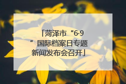 菏泽市“6·9”国际档案日专题新闻发布会召开