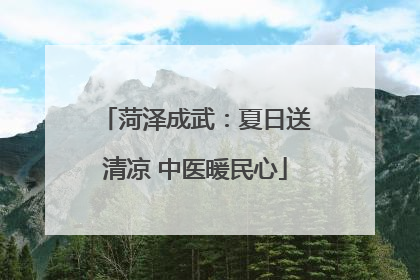 菏泽成武：夏日送清凉 中医暖民心