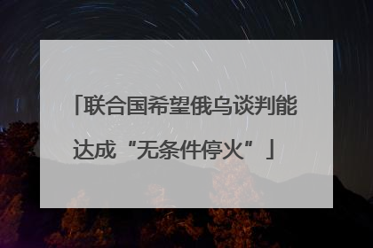 联合国希望俄乌谈判能达成“无条件停火”