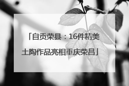 自贡荣县：16件精美土陶作品亮相重庆荣昌