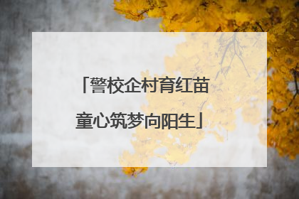 警校企村育红苗 童心筑梦向阳生