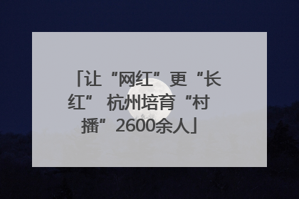 让“网红”更“长红” 杭州培育“村播”2600余人