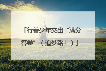 行善少年交出“满分答卷”（追梦路上）