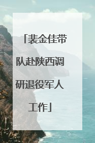 裴金佳带队赴陕西调研退役军人工作