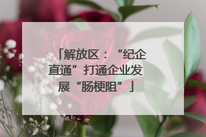 解放区：“纪企直通”打通企业发展“肠梗阻”