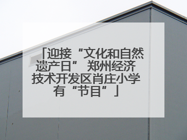 迎接“文化和自然遗产日” 郑州经济技术开发区肖庄小学有“节目”