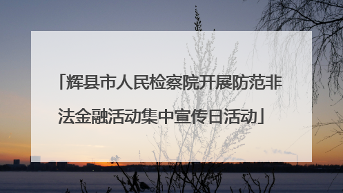 辉县市人民检察院开展防范非法金融活动集中宣传日活动
