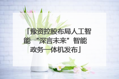 豫资控股布局人工智能 “深言未来”智能政务一体机发布