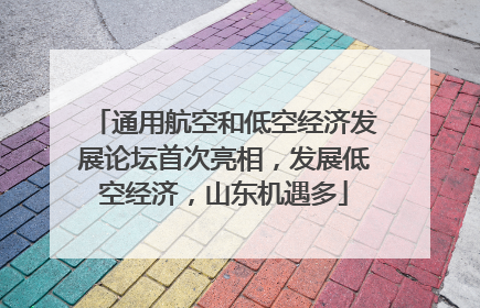 通用航空和低空经济发展论坛首次亮相，发展低空经济，山东机遇多