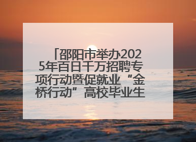邵阳市举办2025年百日千万招聘专项行动暨促就业“金桥行动”高校毕业生专场招聘会
