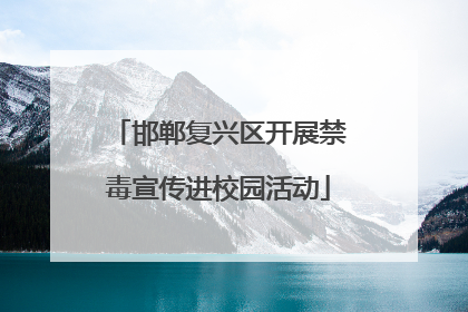 邯郸复兴区开展禁毒宣传进校园活动