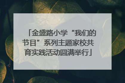 金盛路小学“我们的节目”系列主题家校共育实践活动圆满举行