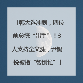 韩大选冲刺，四位前总统“出手”！3人支持金文洙，尹锡悦被指“帮倒忙”