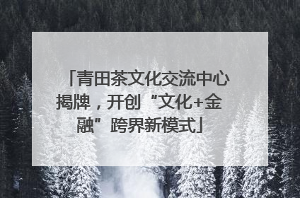 青田茶文化交流中心揭牌，开创“文化+金融”跨界新模式