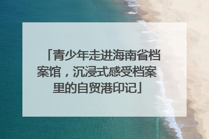 青少年走进海南省档案馆，沉浸式感受档案里的自贸港印记