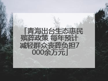 青海出台生态惠民殡葬政策 每年预计减轻群众丧葬负担7000余万元