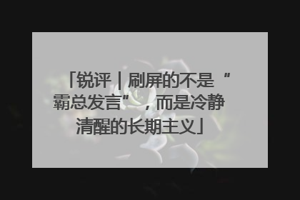 锐评｜刷屏的不是“霸总发言”，而是冷静清醒的长期主义
