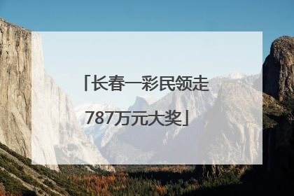 长春一彩民领走787万元大奖
