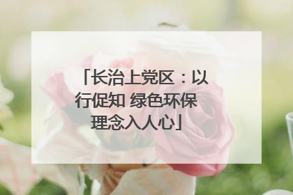 长治上党区：以行促知 绿色环保理念入人心