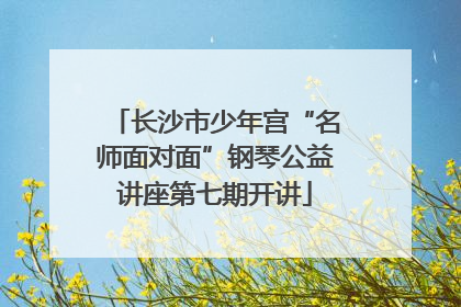 长沙市少年宫“名师面对面”钢琴公益讲座第七期开讲