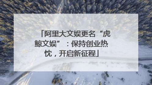 阿里大文娱更名“虎鲸文娱”：保持创业热忱，开启新征程