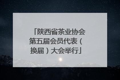 陕西省茶业协会第五届会员代表（换届）大会举行