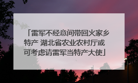 雷军不经意间带回火家乡特产 湖北省农业农村厅或可考虑请雷军当特产大使