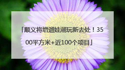 顺义将增遛娃潮玩新去处！3500平方米+近100个项目