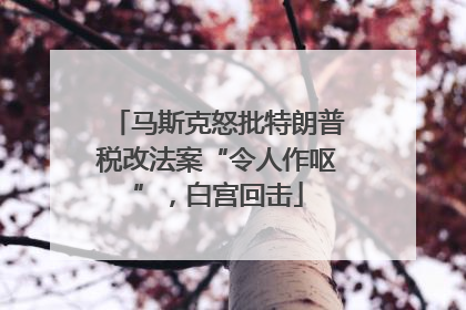 马斯克怒批特朗普税改法案“令人作呕”，白宫回击