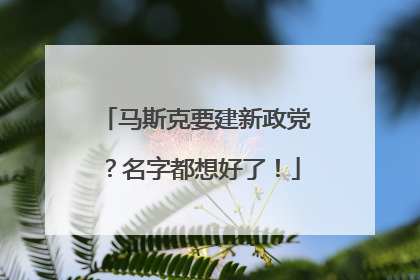 马斯克要建新政党？名字都想好了！