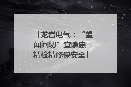 龙岩电气：“望闻问切”查隐患 精检精修保安全