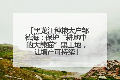 黑龙江种粮大户邹德海：保护“耕地中的大熊猫”黑土地，让增产可持续