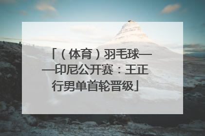 （体育）羽毛球——印尼公开赛：王正行男单首轮晋级