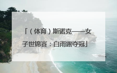 （体育）斯诺克——女子世锦赛：白雨露夺冠