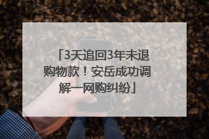 3天追回3年未退购物款！安岳成功调解一网购纠纷