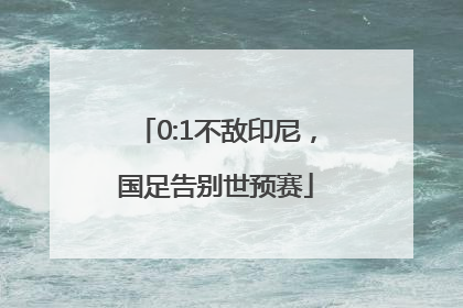 0:1不敌印尼，国足告别世预赛
